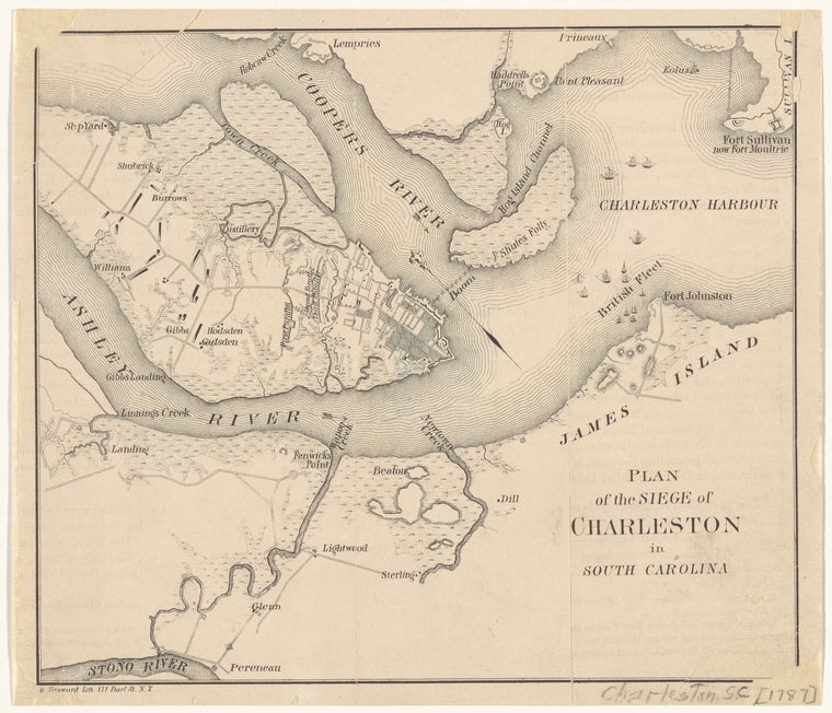 Plan of the siege of Charleston in South Carolina