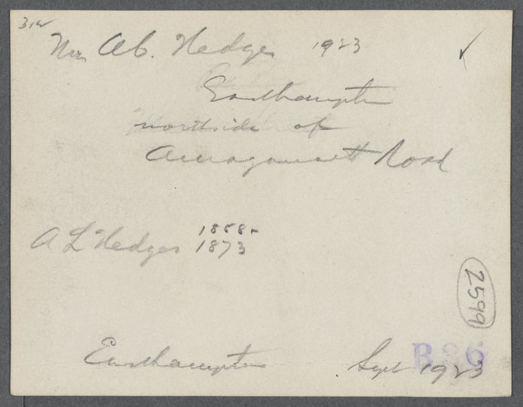 A.L. Hedges house. North side of Amagansett Road, lot adjoining west to D. Stratton's house, now Nathan Dayton's house. East Hampton, East Hampton