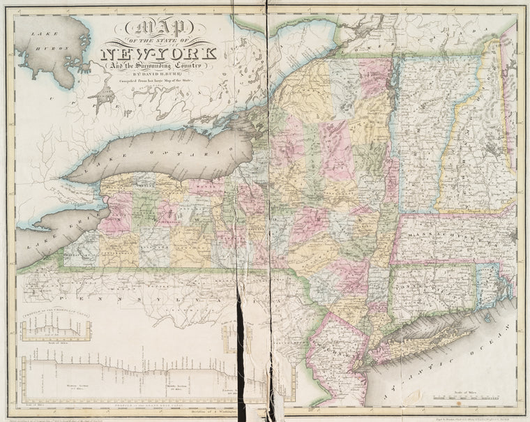 Map of the state of New-York and the surrounding country