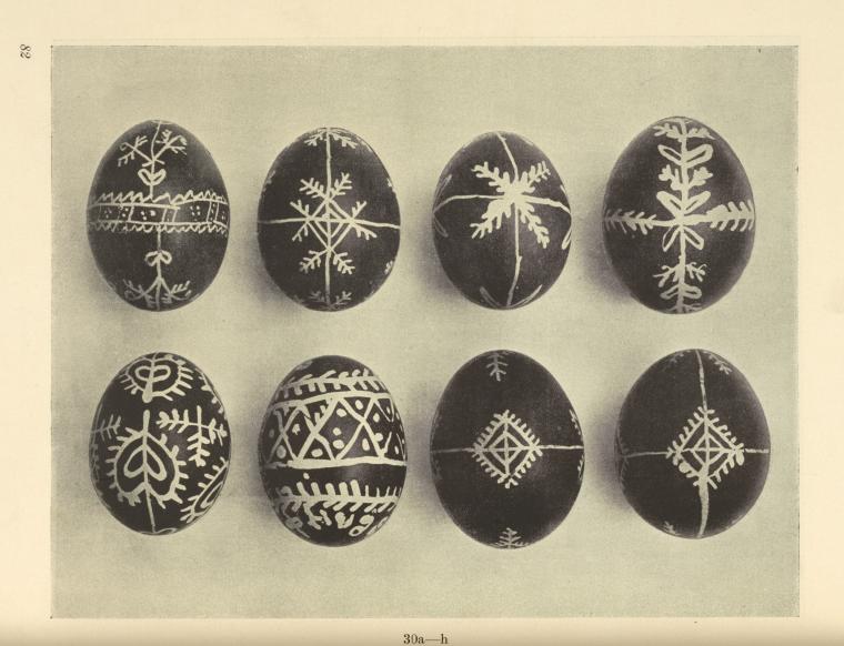 a-h) Painted Easter eggs, District of Neresnice-on-the Terešva