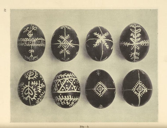 a-h) Painted Easter eggs, District of Neresnice-on-the Terešva