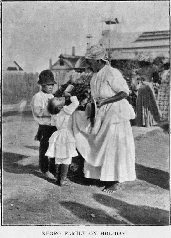 Negro family on holiday.