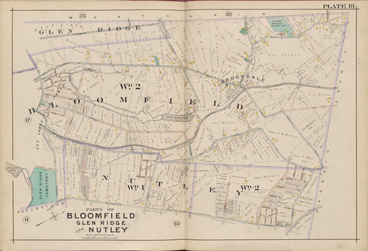 Essex County, V. 3, Double Page Plate No. 18 [Map of parts of Bloomfield, Glen Ridge and Nutley]