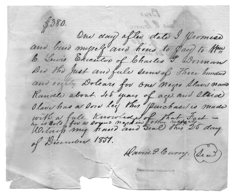 David P. Curry. To Charles P. Dorman