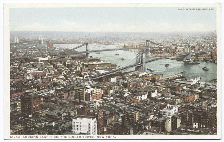 Looking East from the Singer Tower, New York, N.Y.
