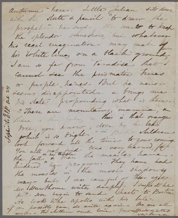 [Peabody,] Elizabeth [Palmer, sister], ALS to. Nov. 27, 1868.