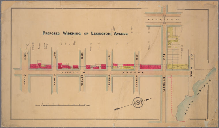 Proposed widening of Lexington Avenue.