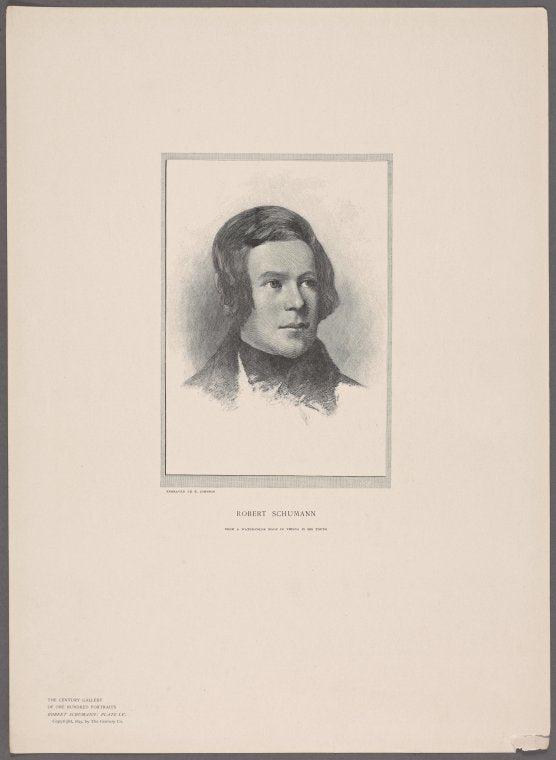 Robert Schumann. From a water-color made in Vienna in his youth