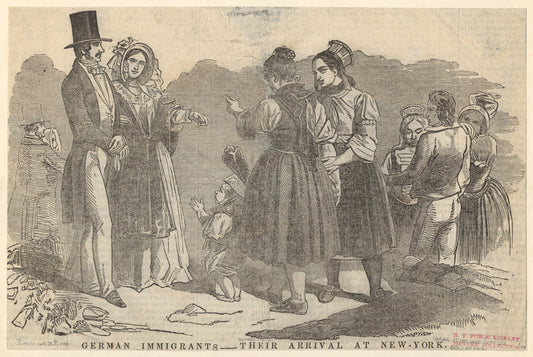 German immigrants -- their arrival at New York