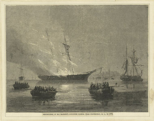 Destruction of His Majesty's schooner Gaspee, near Providence, R.I.,  in 1772.