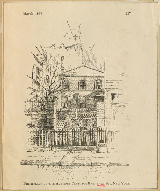 Birthplace of the authors club, 103 East 15th St., New York