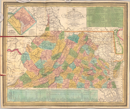 The tourist's pocket map of the state of Virginia : exhibiting its internal improvements, roads, distances, &c.
