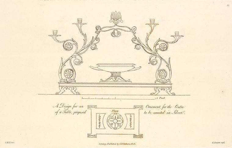 A Design for an ornament, for the centre of a table, proposed to be  executed in silver.