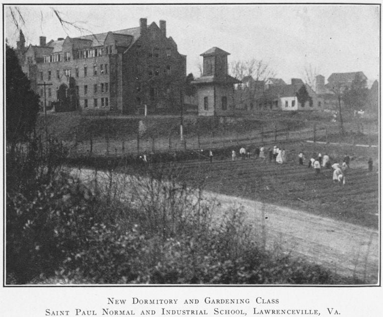 New dormitory and gardening class; Saint Paul Normal and Industrial School; Lawrenceville, Va.