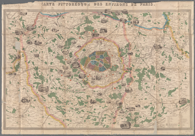 Carte pittoresque des environs de Paris