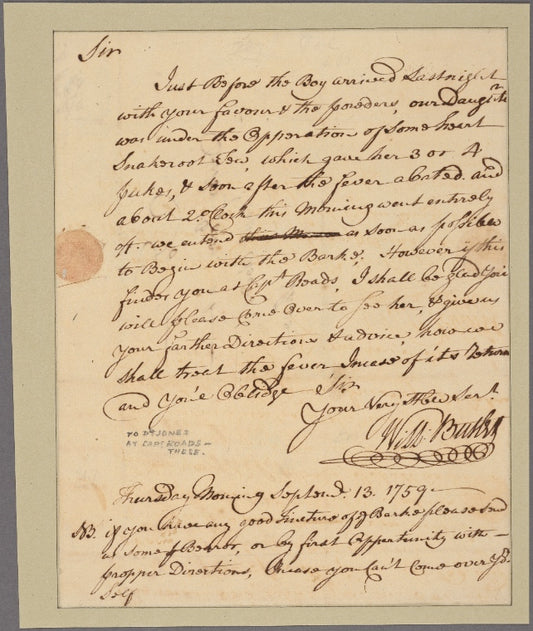 Letter to Dr. Jones, Cape Roads