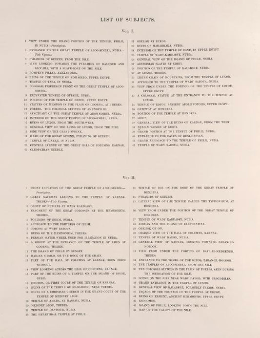 List of subjects. Vol. I  Vol. II