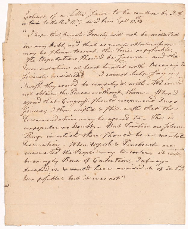 Extract of a letter from John Adams to William Gordon