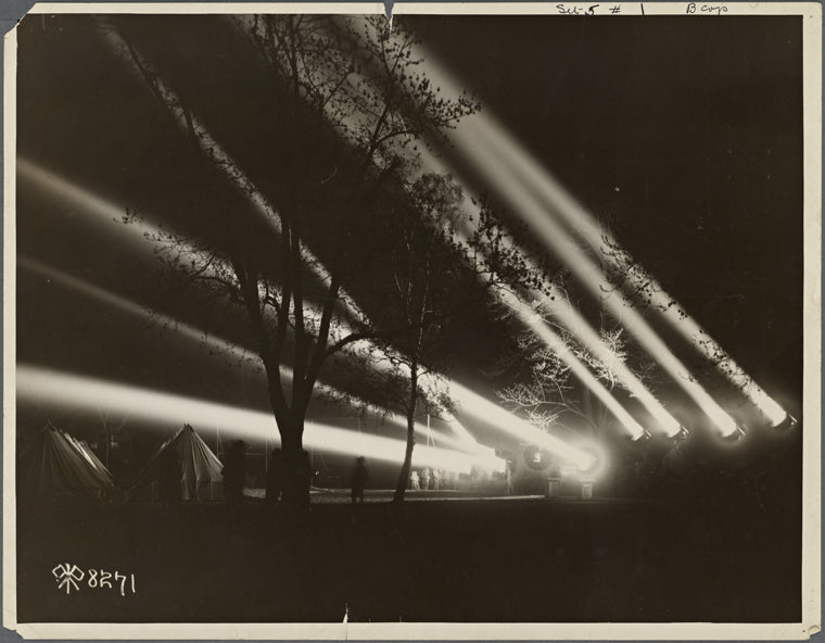 “Mobile anti-aircraft searchlights…”