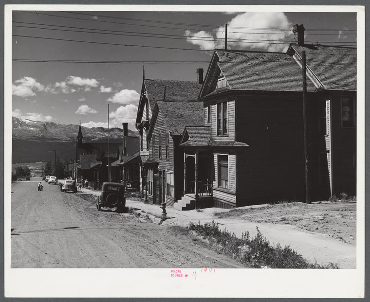 Houses. Street in old mining town. Leadville, Colorado.