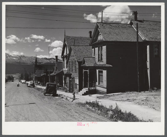 Houses. Street in old mining town. Leadville, Colorado.