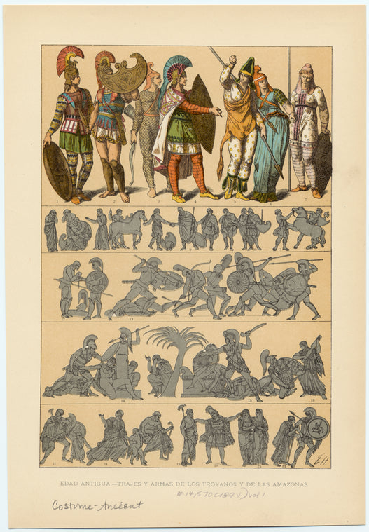 Edad antugua : Trajes y armas de los Troyanos y de las Amazonas