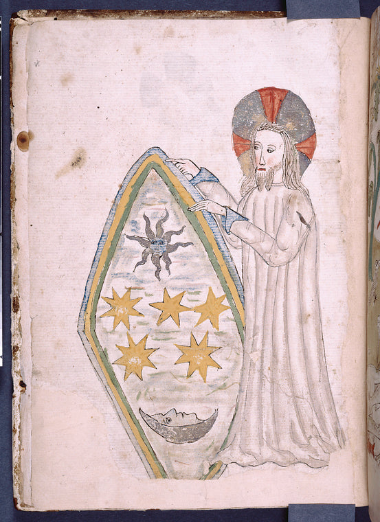 Full-page miniature of God creating the stars