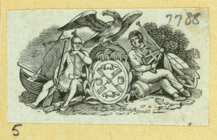 Heraldic shields.