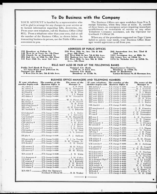 Manhattan telephone Directory