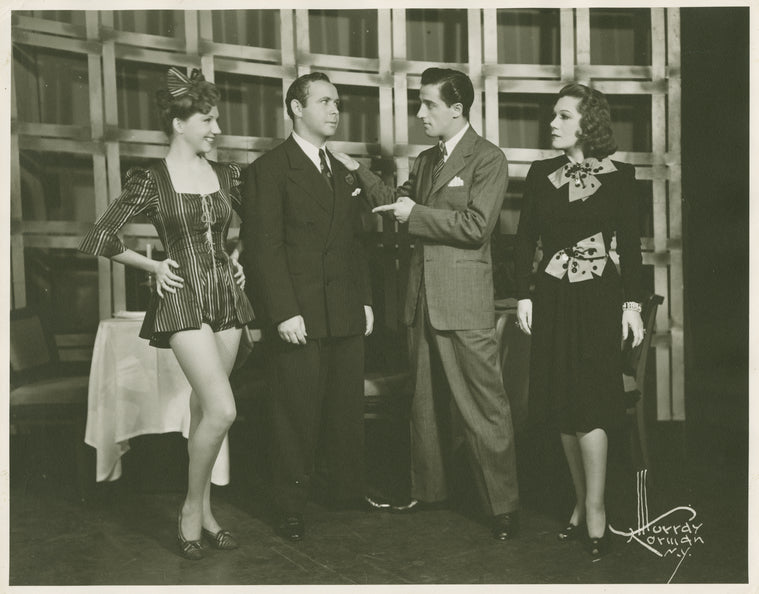 Vivienne Allen (Gladys Bumps replacement), David Burns (Ludlow Lowell replacement), George Tapps (Joey Evans replacement), and Vivienne Segal (Vera Simpson) in the stage production Pal Joey