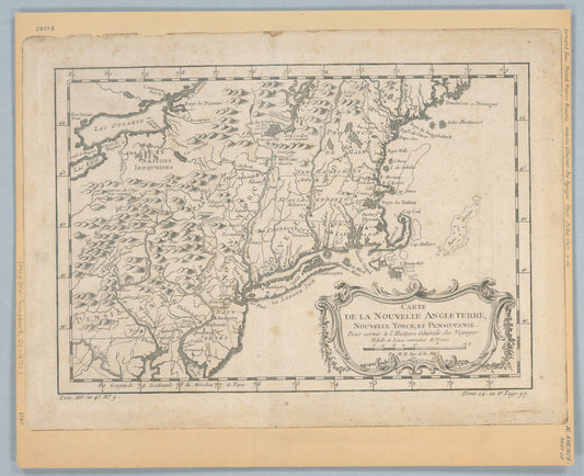 Carte de la Nouvelle Angleterre, Nouvelle Yorck, et Pensilvanie : pour servirà l'Histoire générale des voyages
