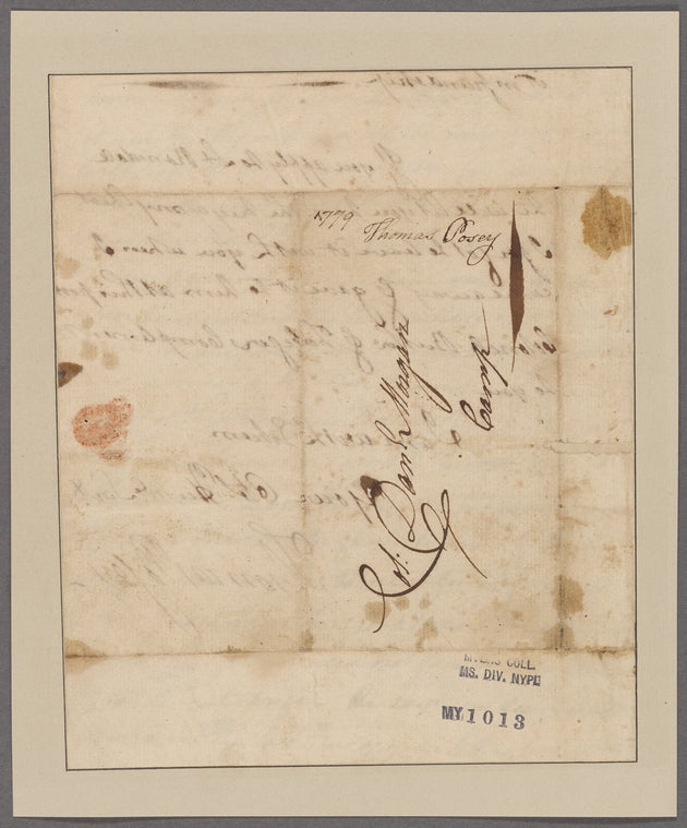 Posey, Thomas. Camp Rose's Farm. To Colonel Morgan