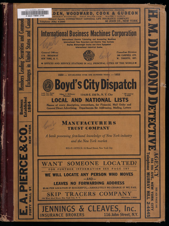 New York City (Manhattan and Bronx) directory