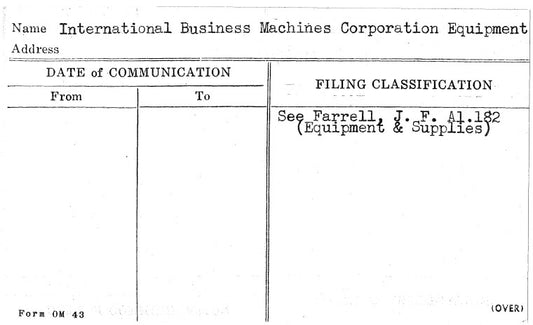 International Business Machines Corporation Equipment