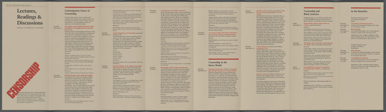 NYPL censorship exhibitions brochure