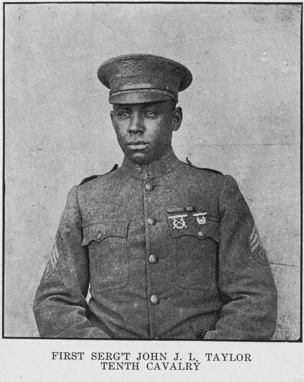 First Serg't John J. L. Taylor, Tenth Cavalry.
