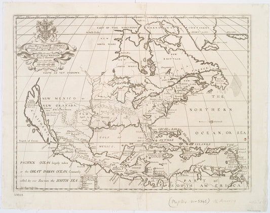 A new map of North America shewing its principal divisions, chief cities, townes, rivers, mountains &c.