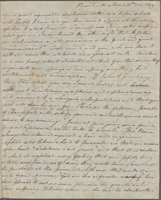 Autograph letter signed to Thomas Jefferson Hogg, 11 March 1814