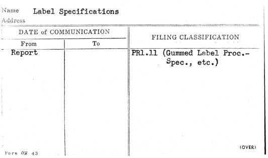 Label Specifications
