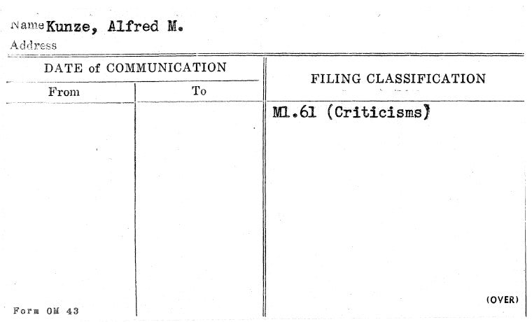Kunze, Alfred M.