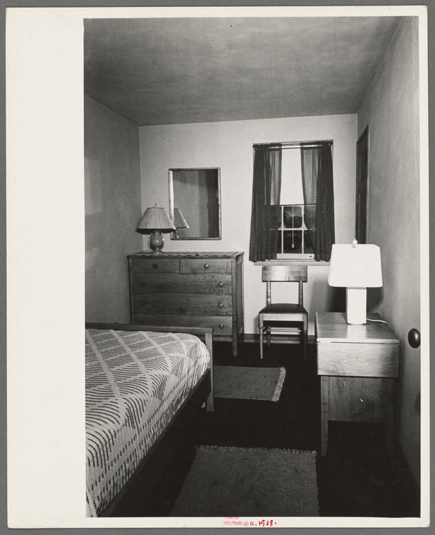 Bedroom in the model house at Greendale, Wisconsin