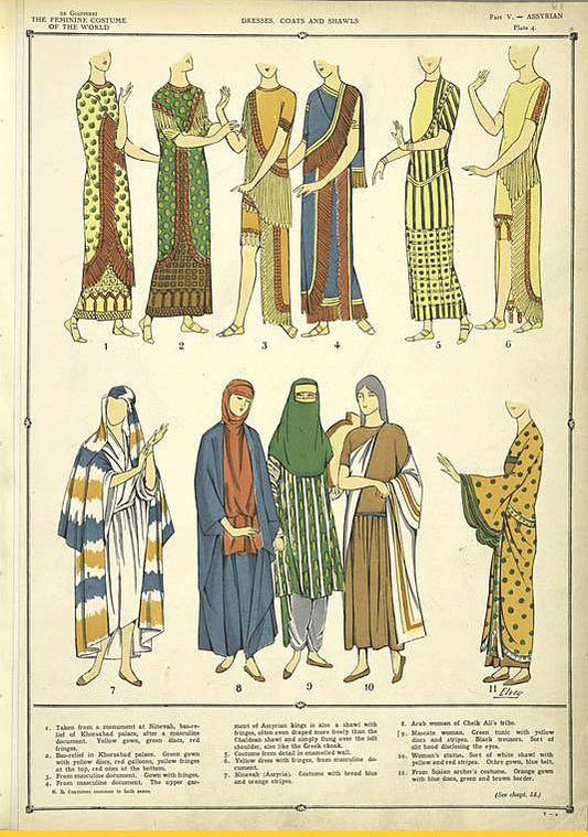 Dresses, coats and shawls