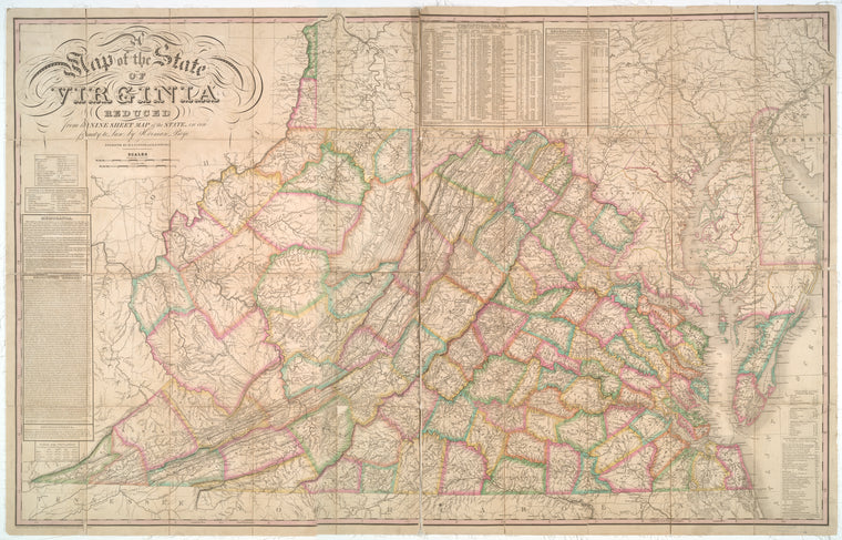 A map of the state of Virginia reduced from the nine sheet map of the state, in conformity to law