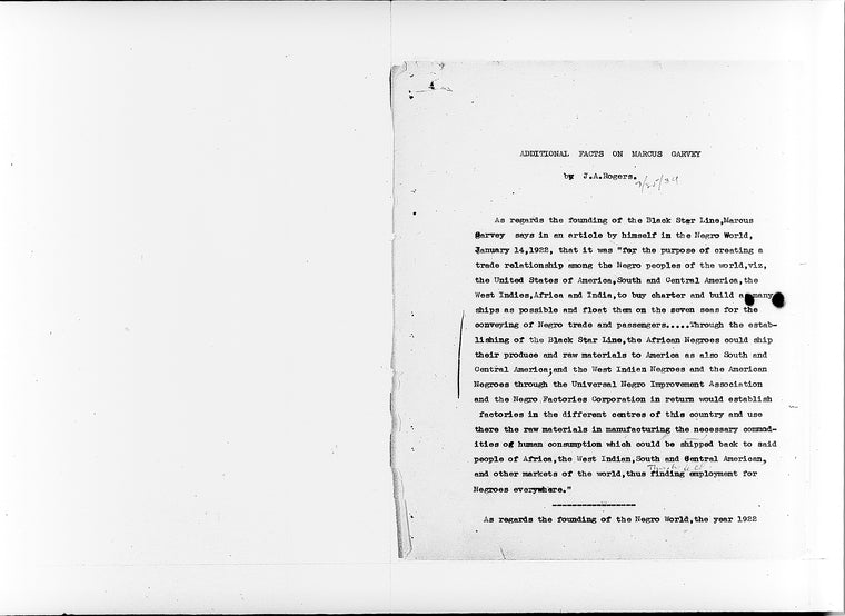 “Additional Facts on Marcus Garvey”