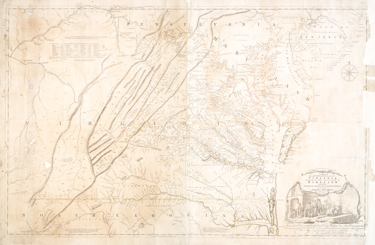 A map of the most inhabited part of Virginia : containing the whole province of Maryland with part of Pensilvania, New Jersey and North Carolina