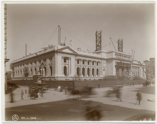 Exterior marble work : building seen from the southeast corner of Fifth Avenue and Fortieth Street