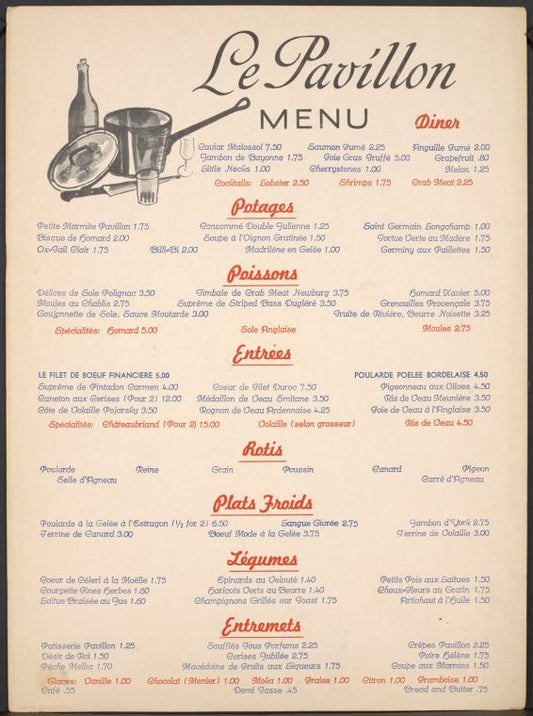 Le Pavillon Menu