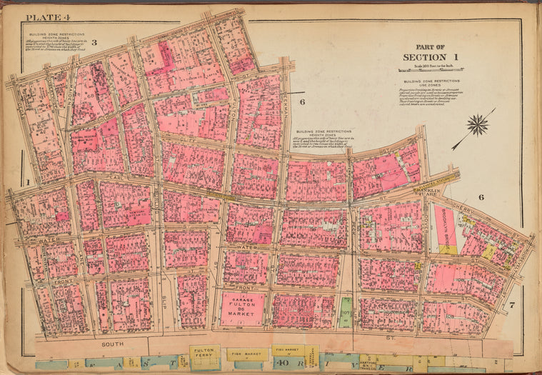 Plate 4: [Bounded by William Street, Ann Street, Gold Street, Beekman Street, Cliff Street, Dover Street, Cherry Street, Roosevelt Street, South Street Pine Street, Pearl Street and Cedar Street]