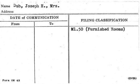 Dub, Joseph H., Mrs.