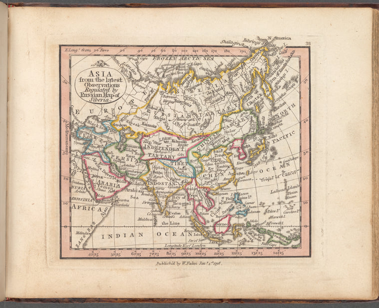 Asia from the latest observations regulated by Russian map of Siberia